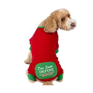 "Dear Santa, Define Good" Dog Pajamas in Red